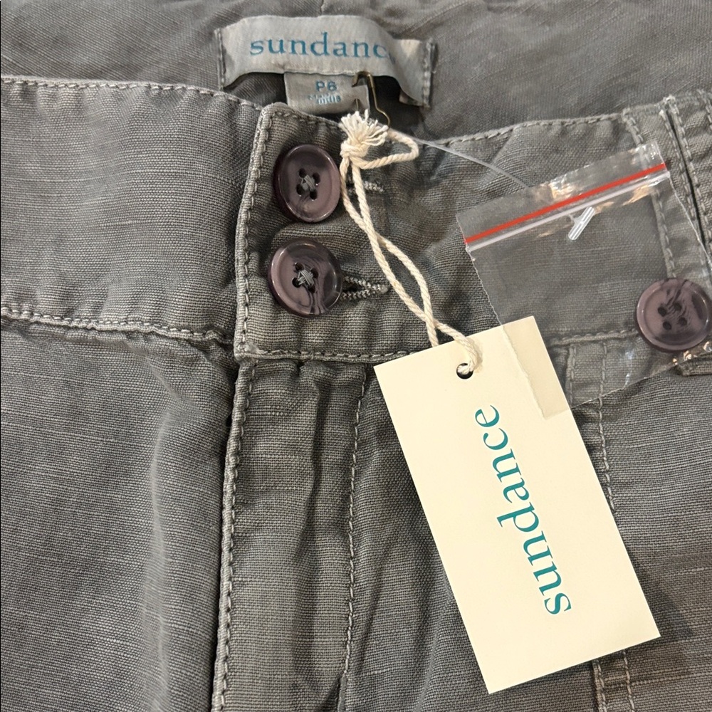 Sundance Charcoal Buttoned Trousers with Lace Accents NWT Size 6P - Picture 2 of 15